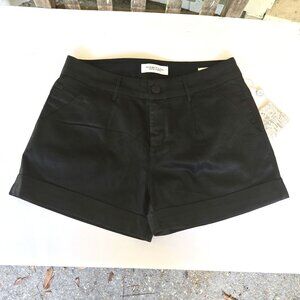 NWT HABITUAL Teo Black Coated Cotton Blend Shorts 27 $165